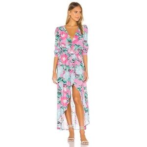 Jen’s Pirate Booty Dress Alessandra Hi-Low Maxi 3/4 Sleeves in Earth Floral S
